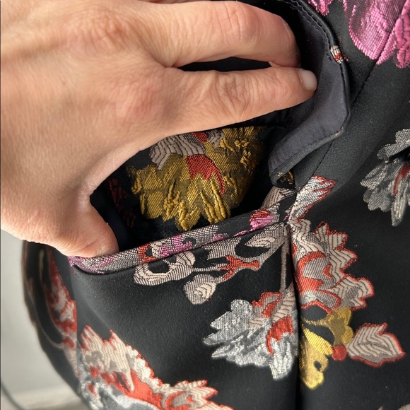 Carlisle New York floral jacquard blazer black multicolor size 6 - Picture 6 of 13